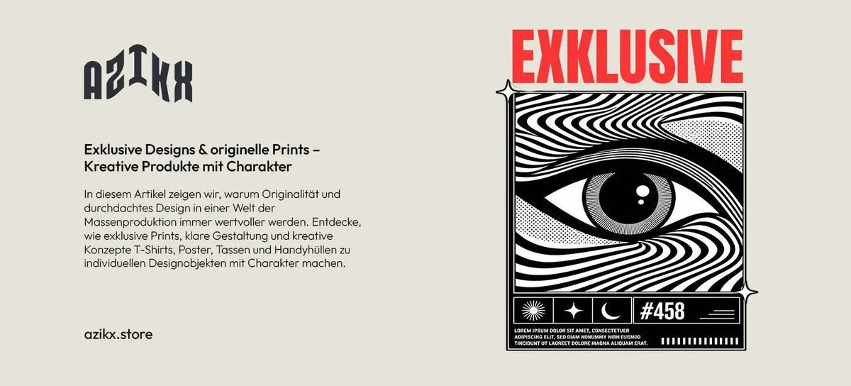 Exklusive Designs, originelle Prints und Objekte mit Bedeutung. - AZIKX
