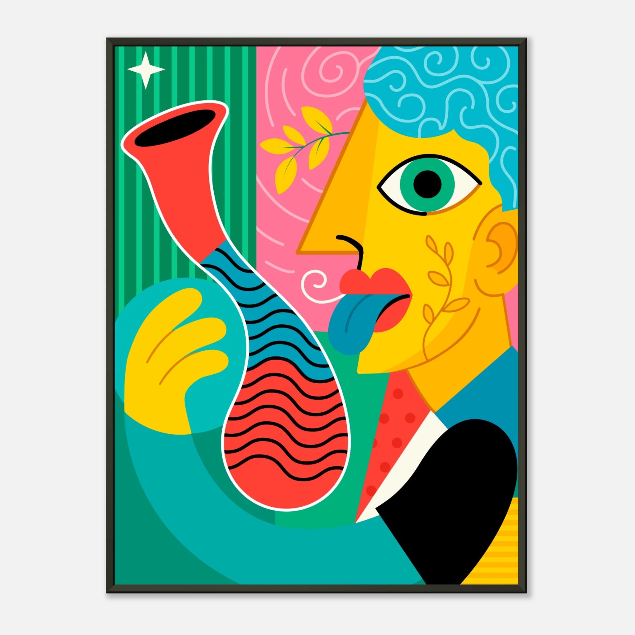 Abstract Face Art Poster | Modern Colorful Wall Print – Print Material for everyday use | AZIKX.STORE