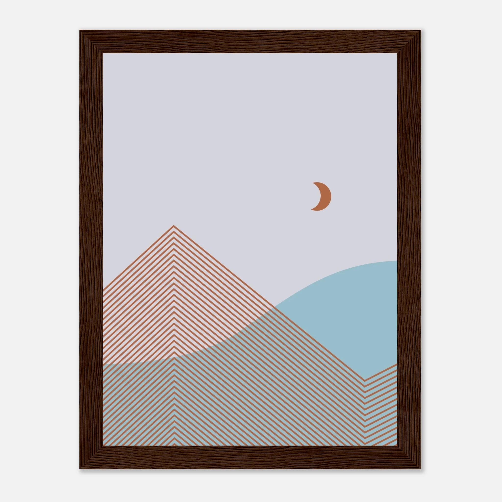 Abstract Landscape Poster | Geometric Moon Art – Print Material for everyday use | AZIKX.STORE