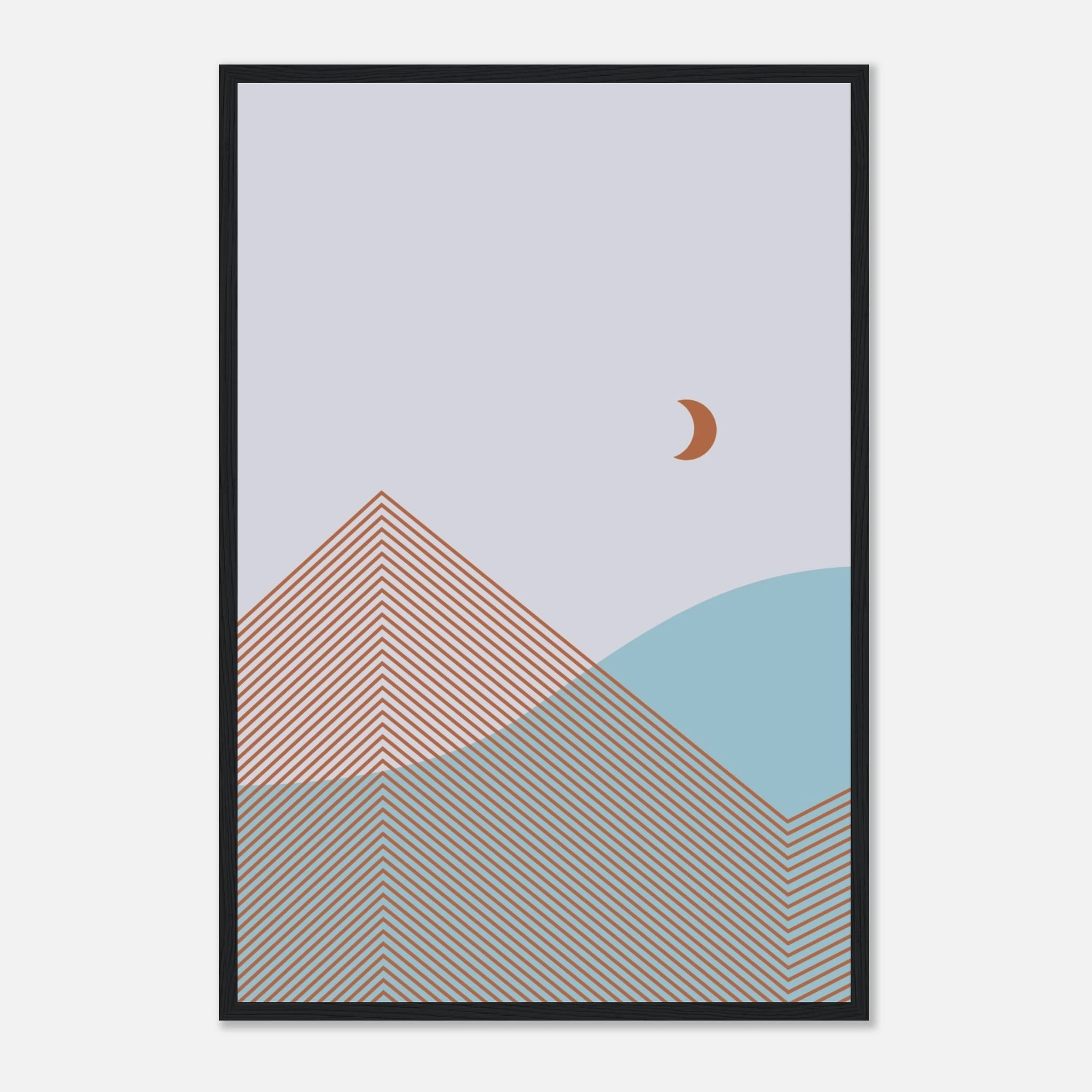 Abstract Landscape Poster | Geometric Moon Art – Print Material for everyday use | AZIKX.STORE