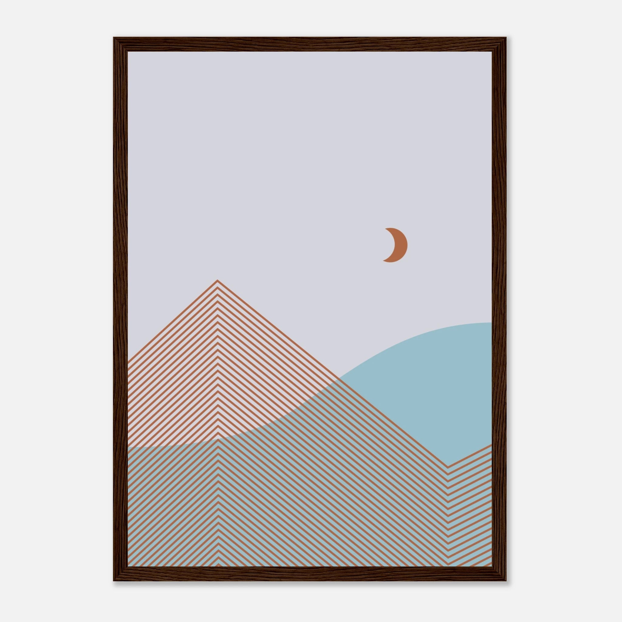 Abstract Landscape Poster | Geometric Moon Art – Print Material for everyday use | AZIKX.STORE
