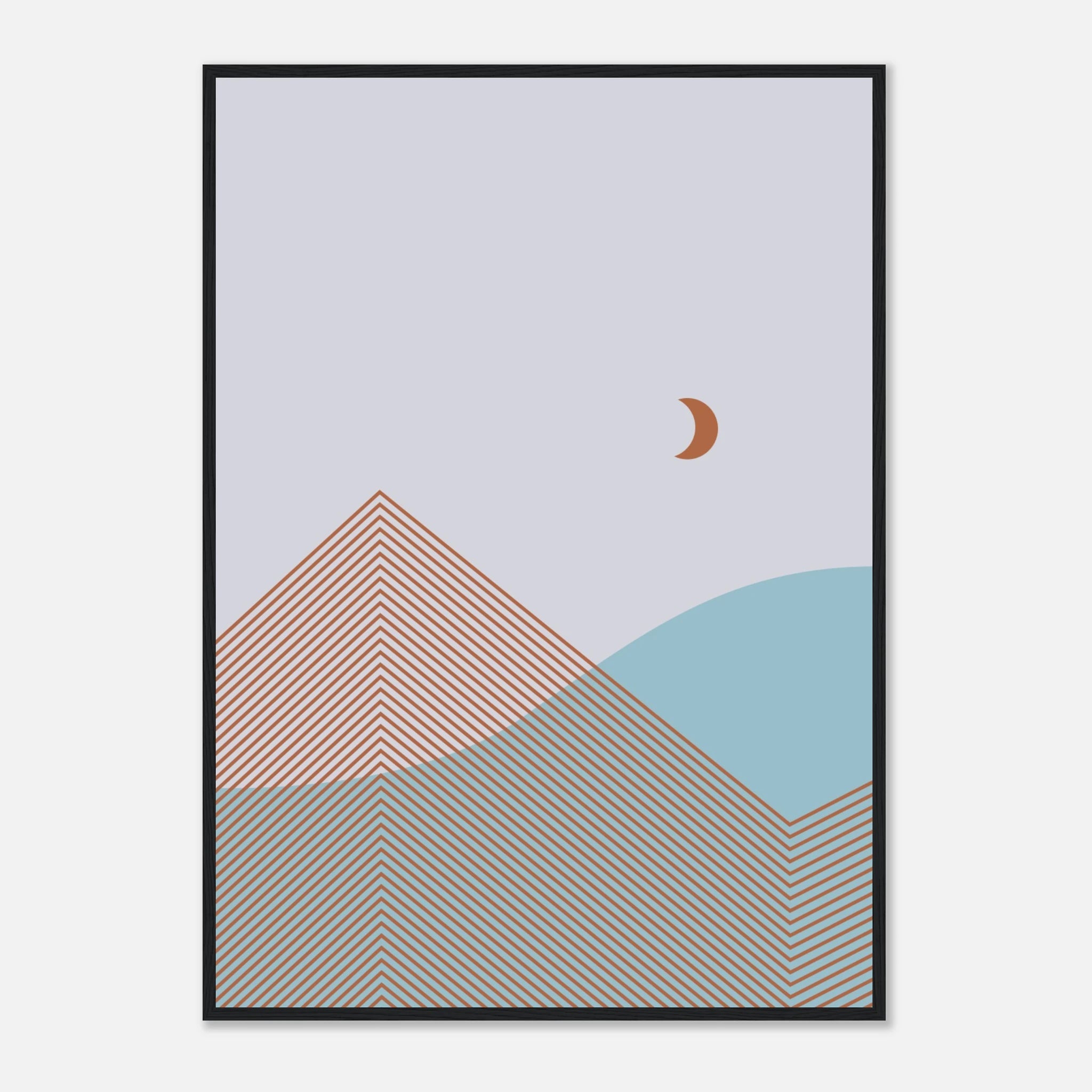 Abstract Landscape Poster | Geometric Moon Art – Print Material for everyday use | AZIKX.STORE