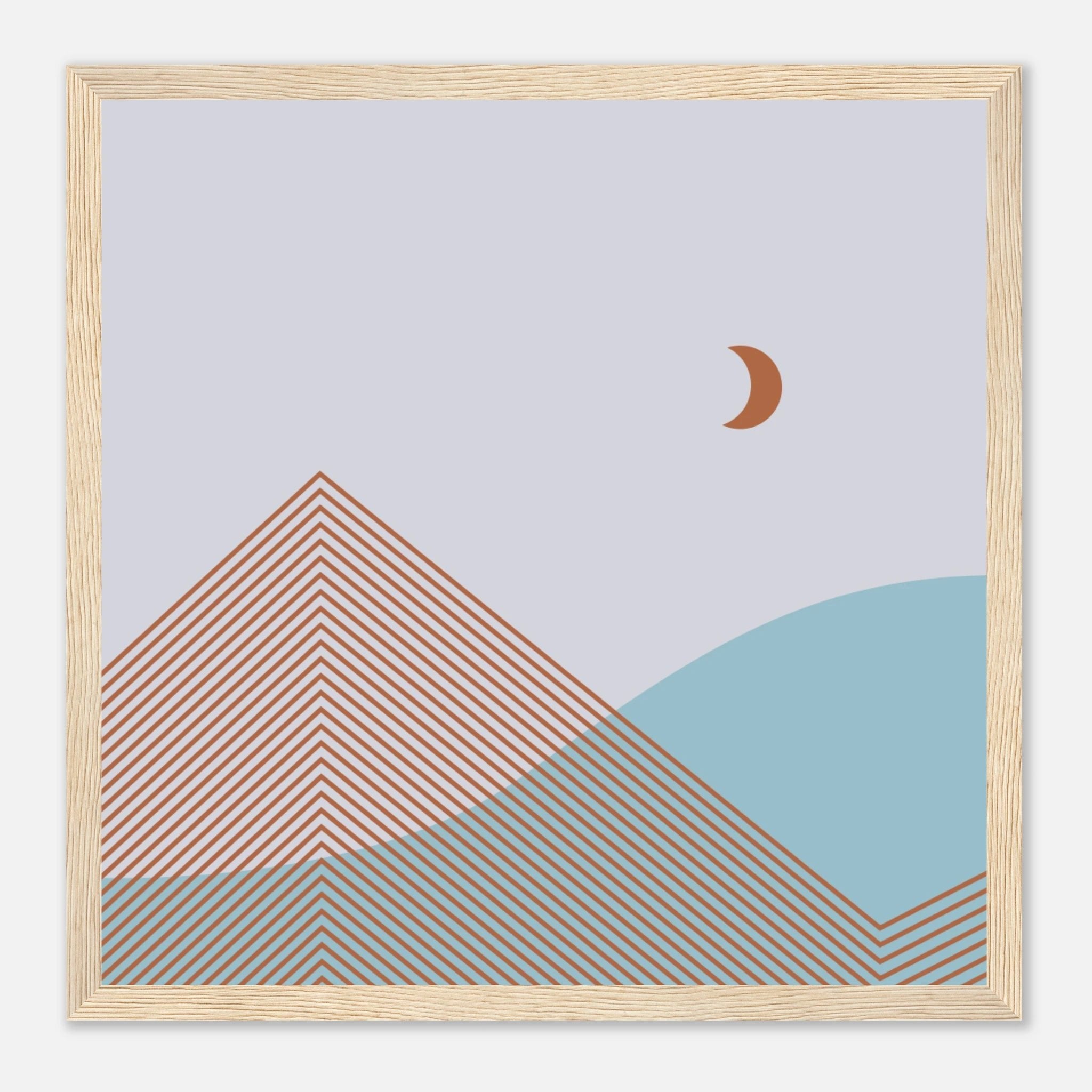 Abstract Landscape Poster | Geometric Moon Art – Print Material for everyday use | AZIKX.STORE