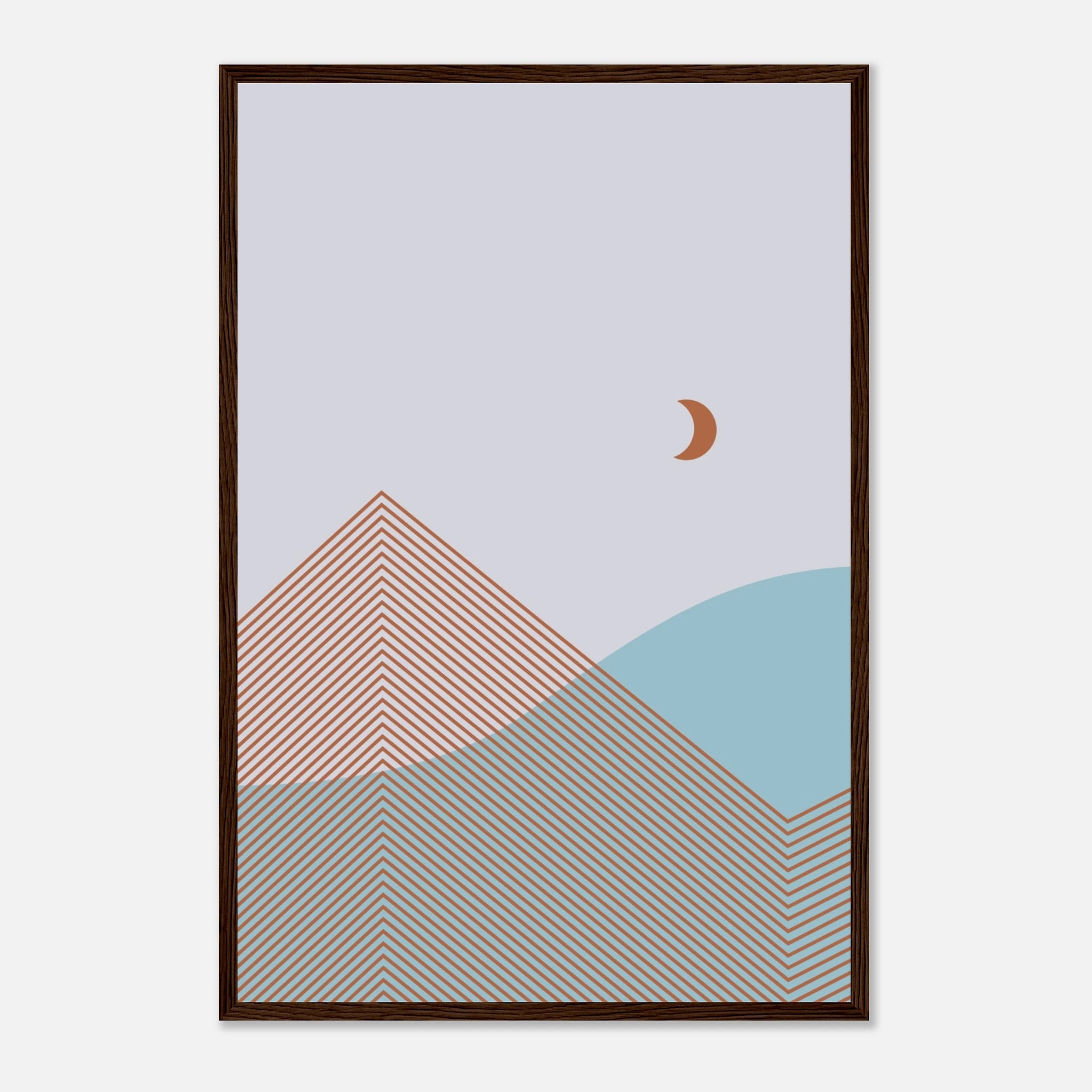 Abstract Landscape Poster | Geometric Moon Art – Print Material for everyday use | AZIKX.STORE
