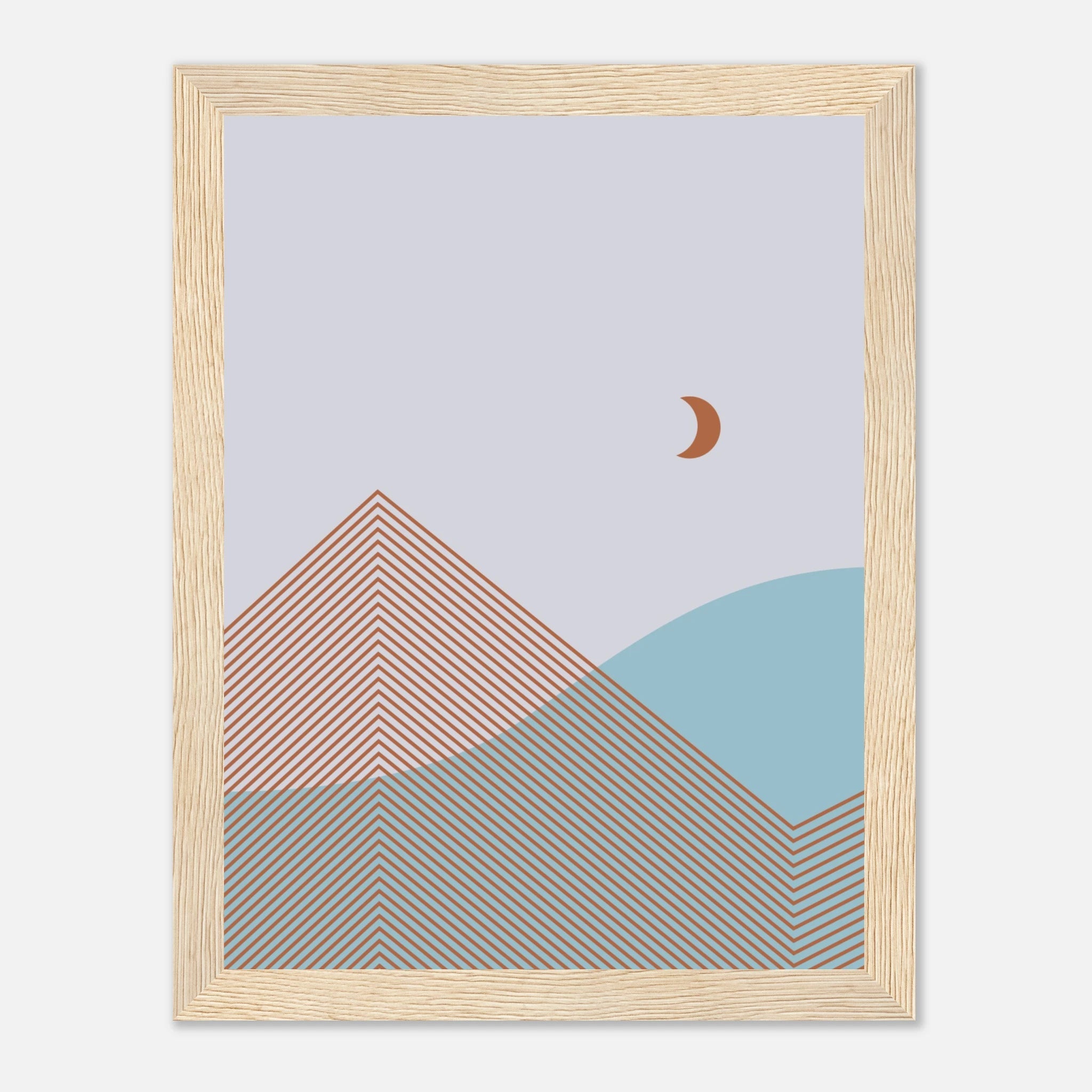 Abstract Landscape Poster | Geometric Moon Art – Print Material for everyday use | AZIKX.STORE