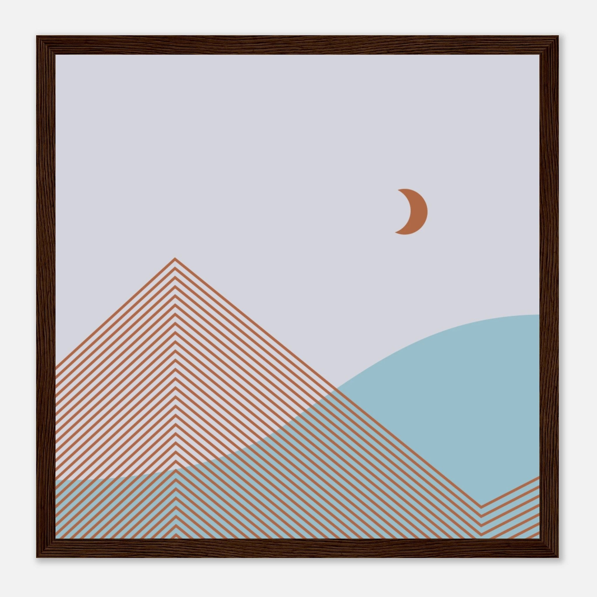 Abstract Landscape Poster | Geometric Moon Art – Print Material for everyday use | AZIKX.STORE