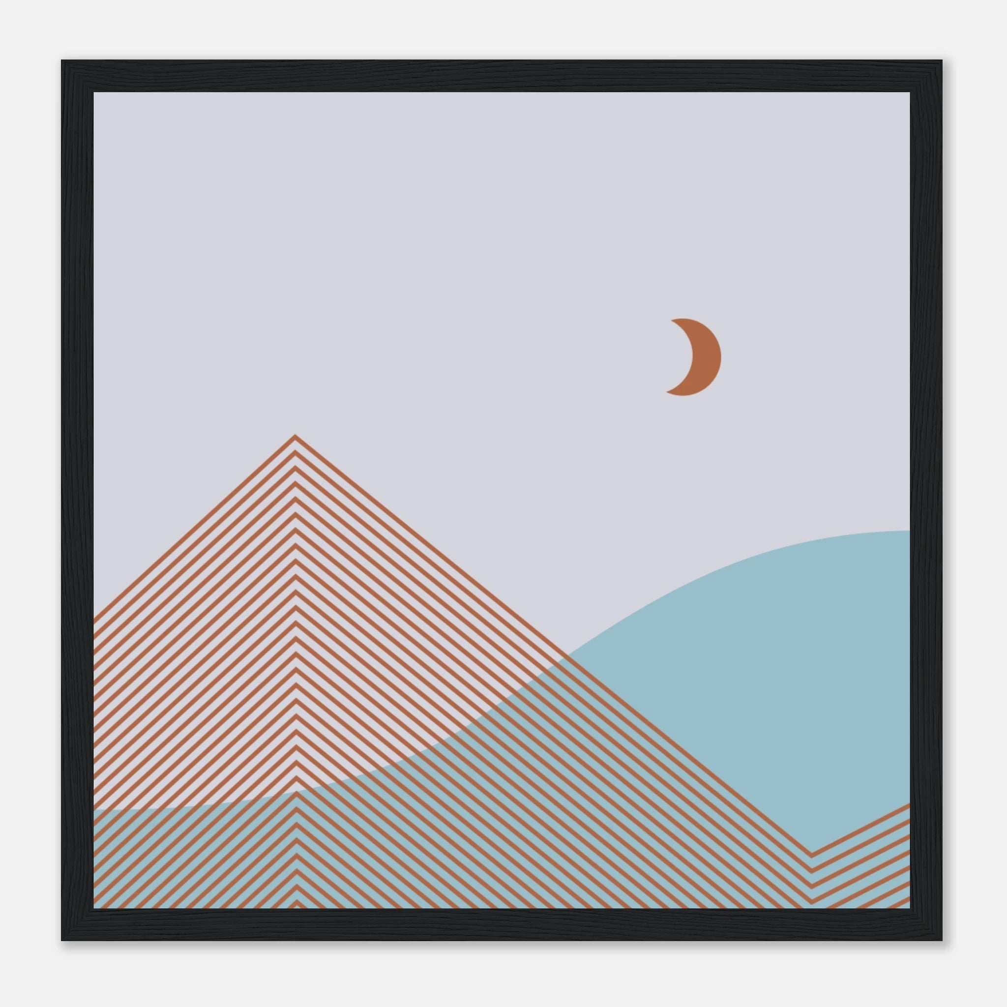 Abstract Landscape Poster | Geometric Moon Art – Print Material for everyday use | AZIKX.STORE