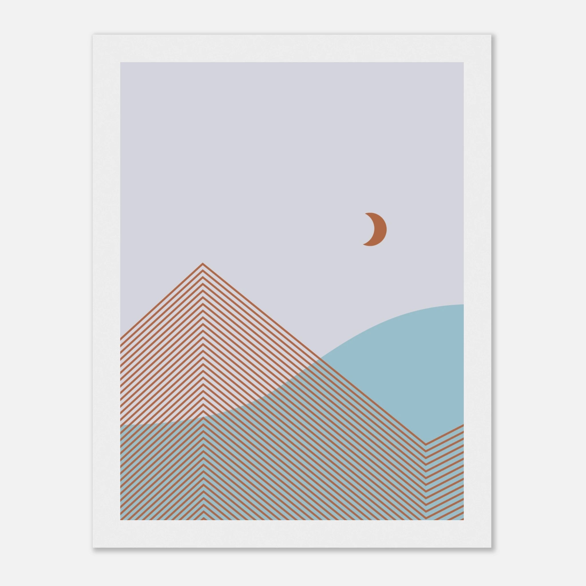 Abstract Landscape Poster | Geometric Moon Art – Print Material for everyday use | AZIKX.STORE
