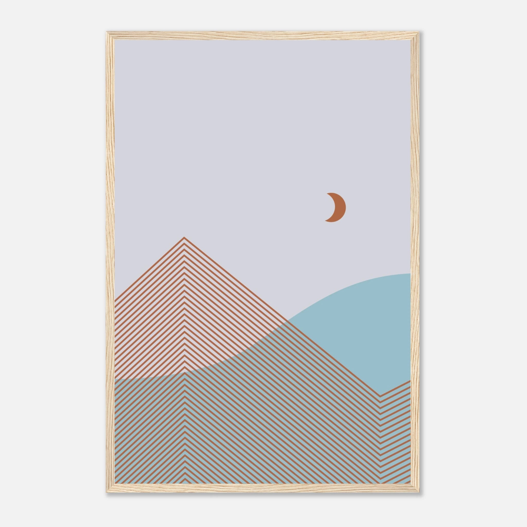 Abstract Landscape Poster | Geometric Moon Art – Print Material for everyday use | AZIKX.STORE