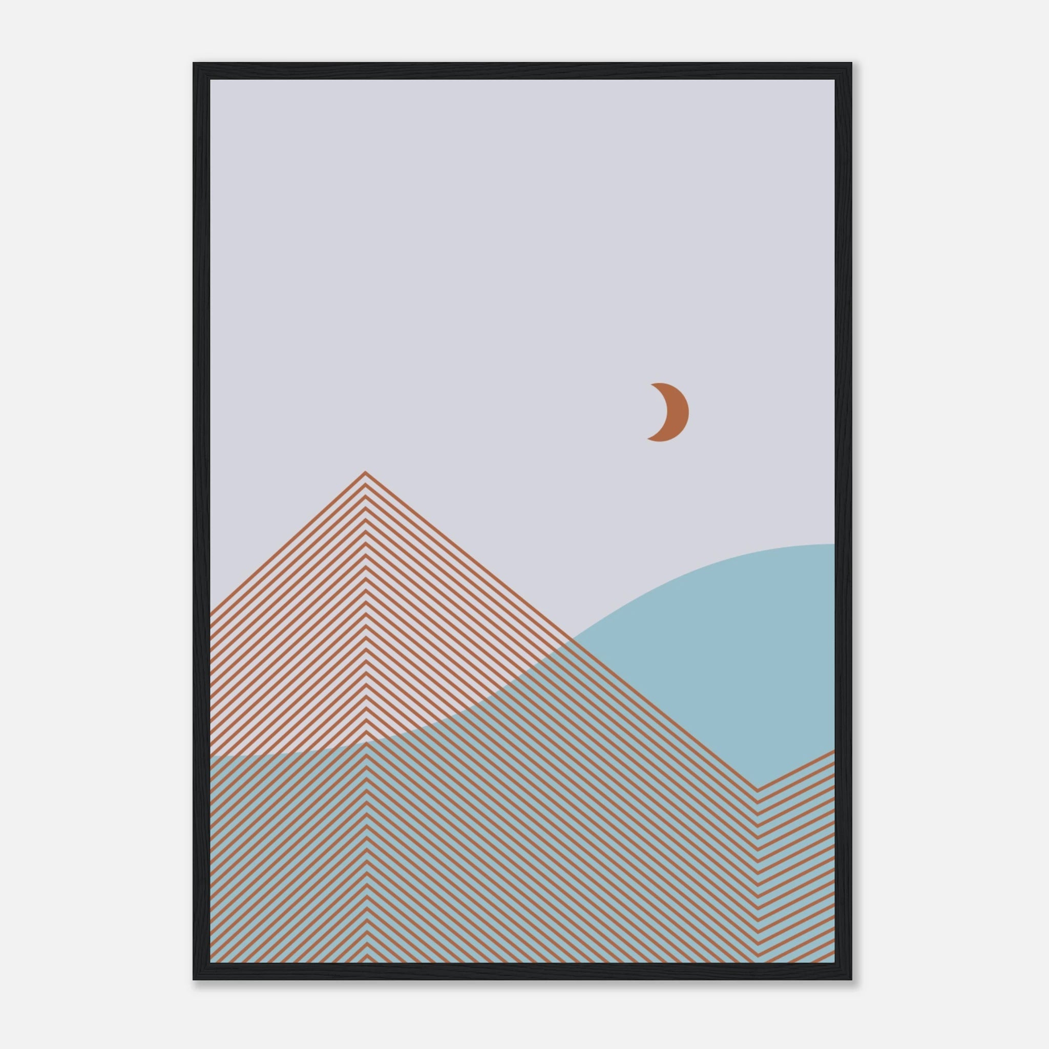 Abstract Landscape Poster | Geometric Moon Art – Print Material for everyday use | AZIKX.STORE