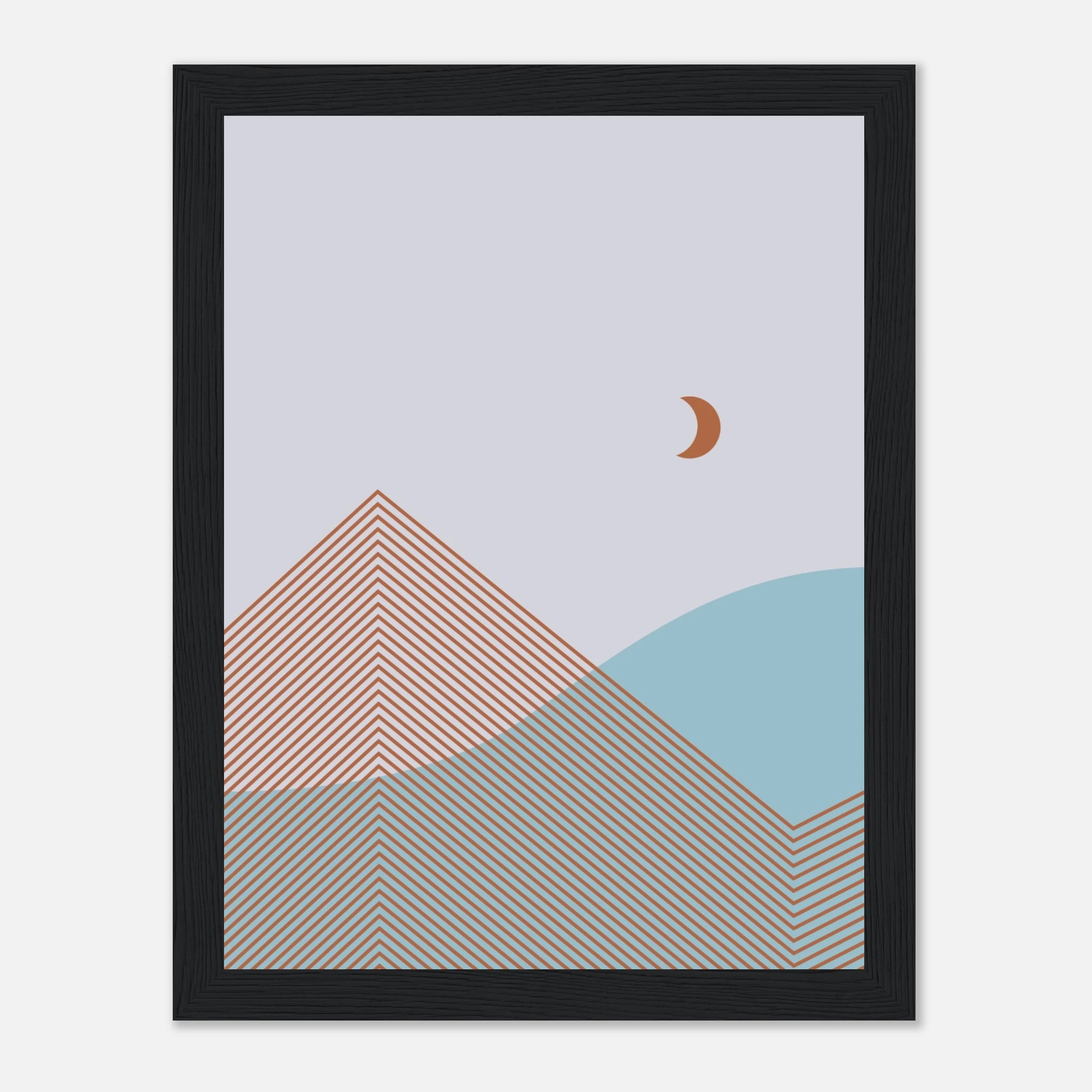 Abstract Landscape Poster | Geometric Moon Art – Print Material for everyday use | AZIKX.STORE