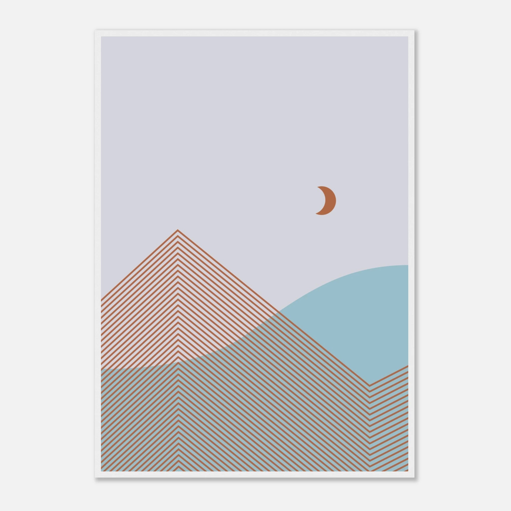 Abstract Landscape Poster | Geometric Moon Art – Print Material for everyday use | AZIKX.STORE