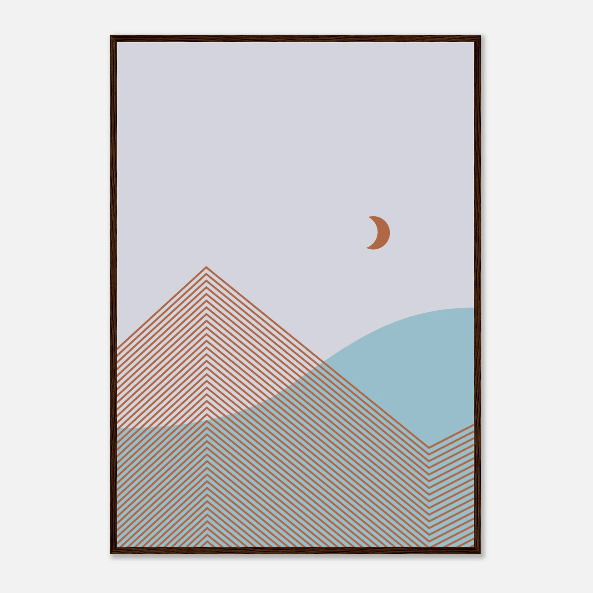 Abstract Landscape Poster | Geometric Moon Art – Print Material for everyday use | AZIKX.STORE