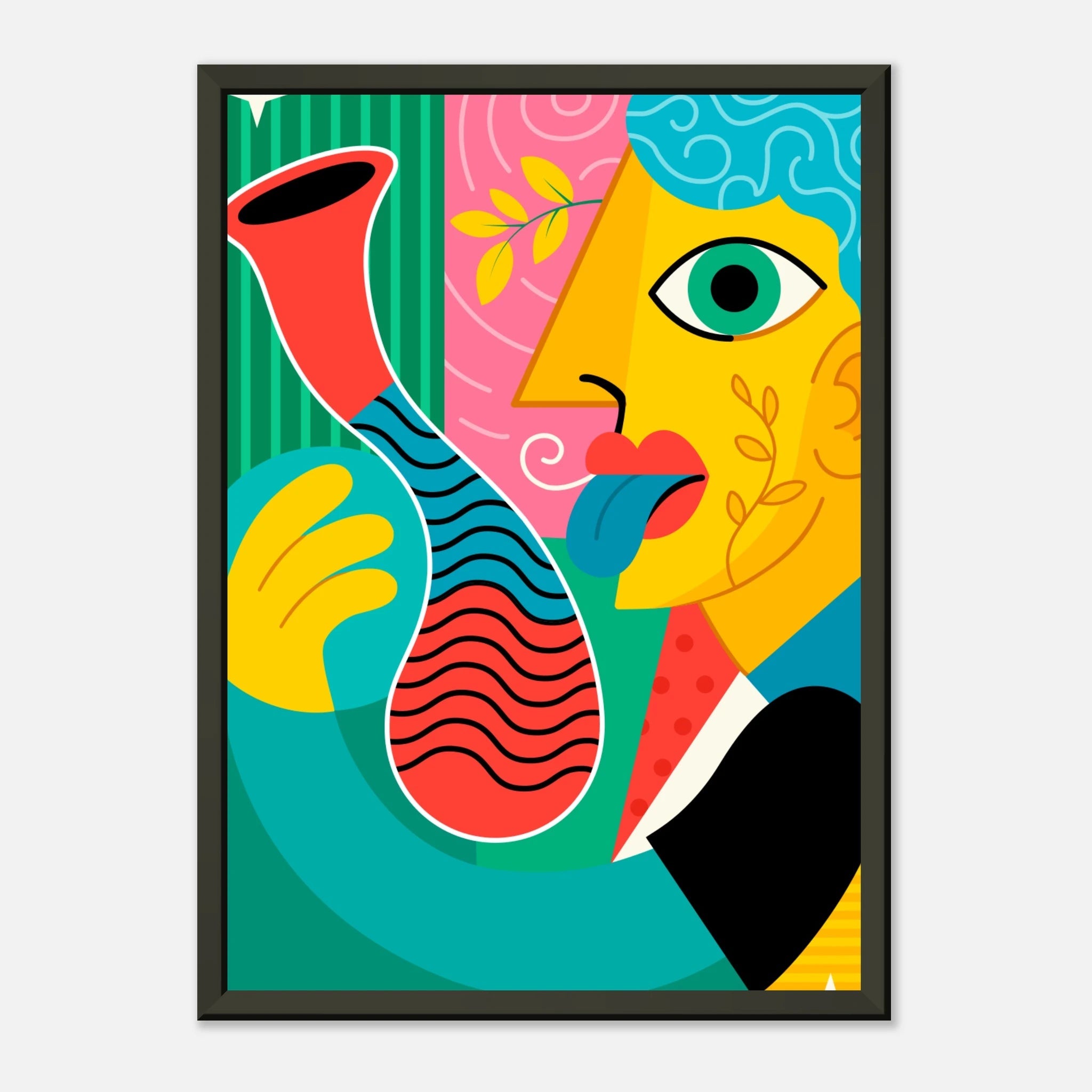 Abstraktes Pop - Art Porträt – Hochwertiger Kunstdruck im eleganten Aluminiumrahmen – Print Material for everyday use | azikx.store