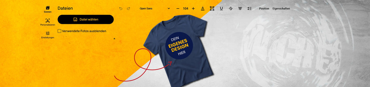 AZIKX T-Shirt selbst gestalten – personalisierbares dunkelblaues Unisex-T-Shirt und Online-Design-Editor zum Hochladen eigener Motive