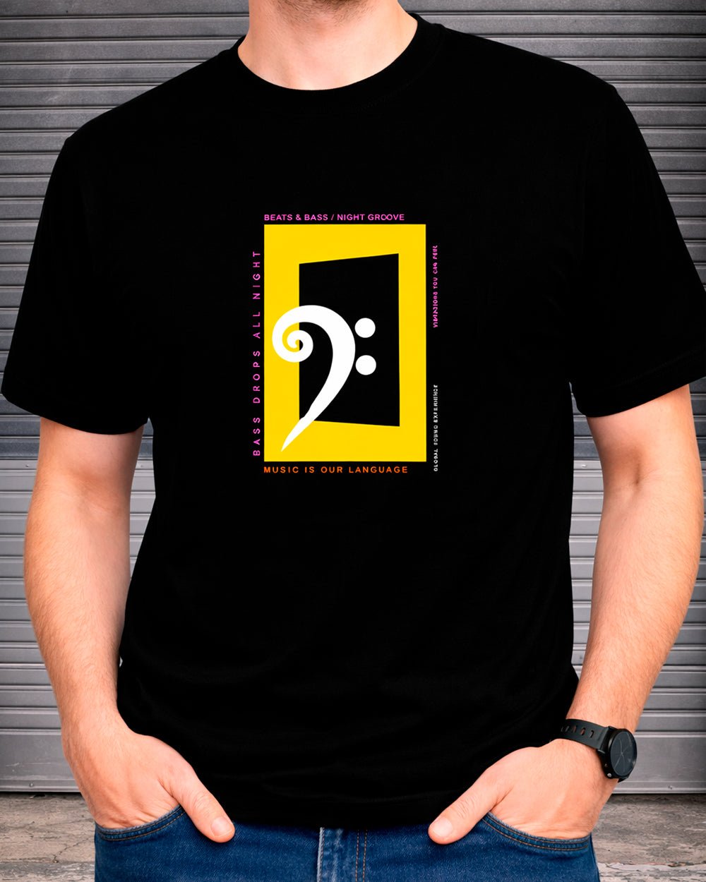 Bass Clef Music T-Shirt | Modern Bassist Style – Print Material for everyday use | AZIKX.STORE