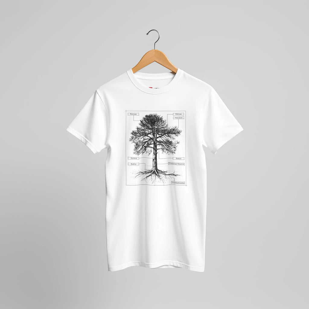 Botanische Baumstudie T-Shirt | Naturwissenschaftliches Wald Design Illustration – T-Shirt for everyday use | AZIKX
