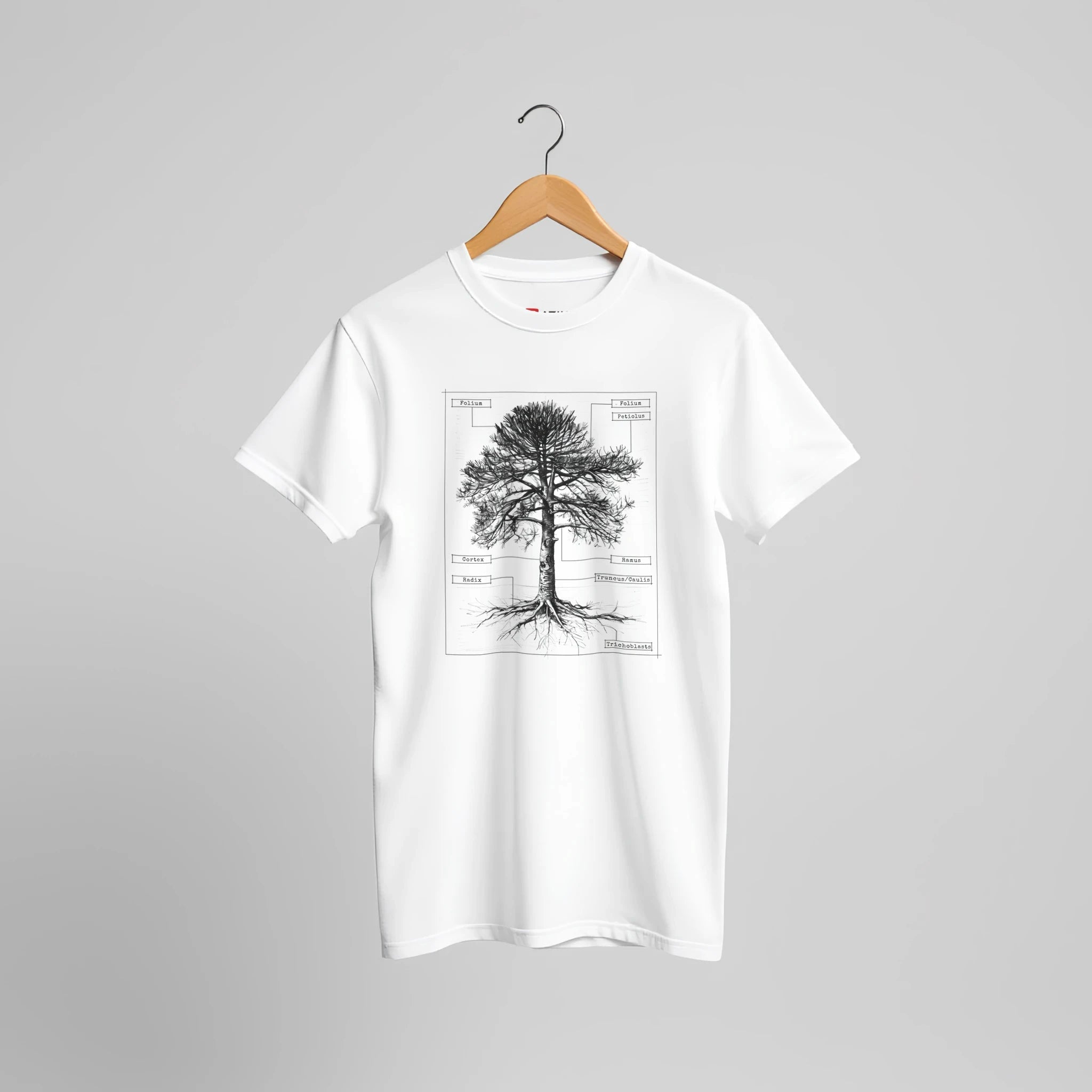 Botanische Baumstudie T-Shirt | Naturwissenschaftliches Wald Design Illustration – T-Shirt for everyday use | AZIKX