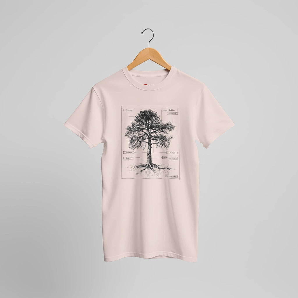 Botanische Baumstudie T-Shirt | Naturwissenschaftliches Wald Design Illustration – T-Shirt for everyday use | AZIKX