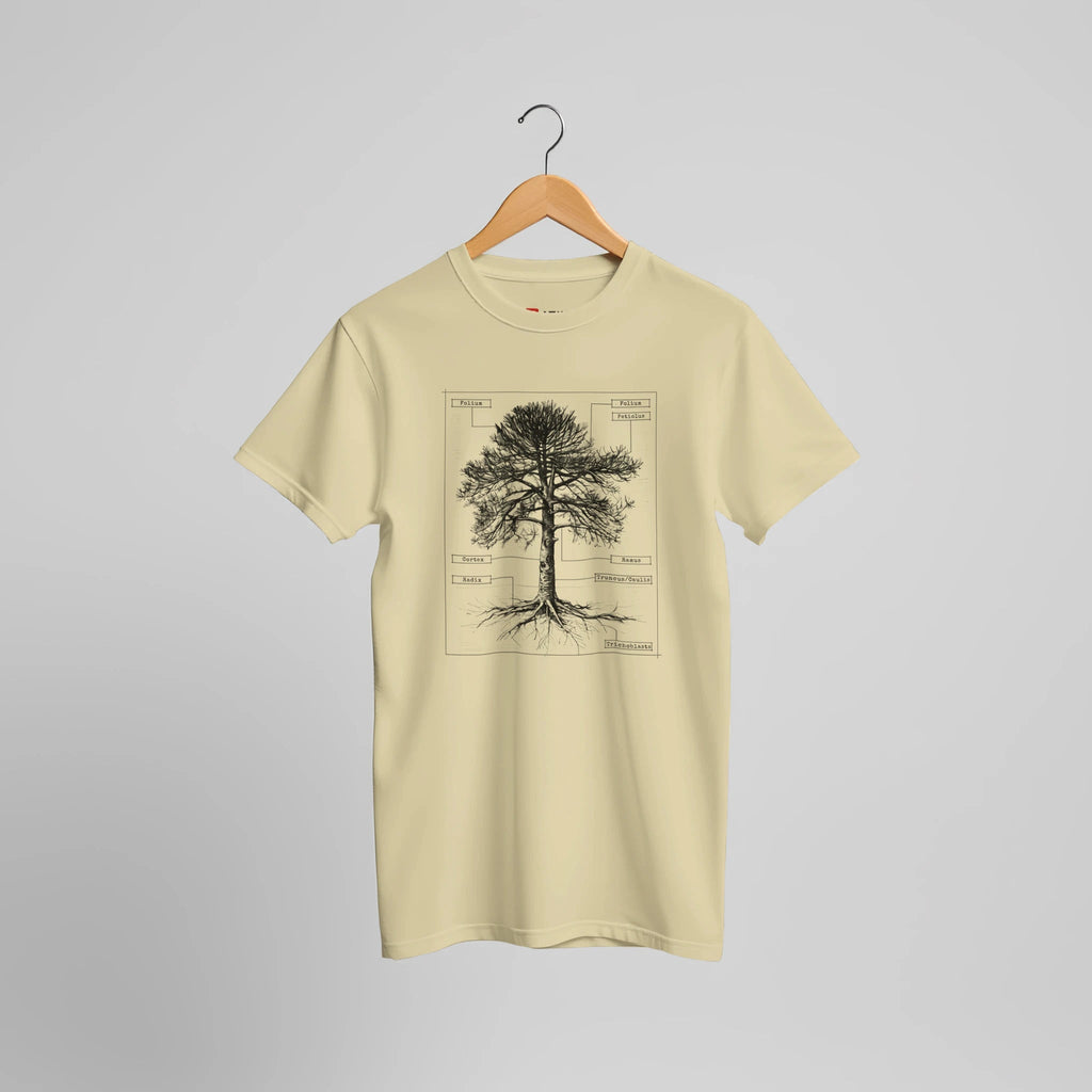Botanische Baumstudie T-Shirt | Naturwissenschaftliches Wald Design Illustration – T-Shirt for everyday use | AZIKX