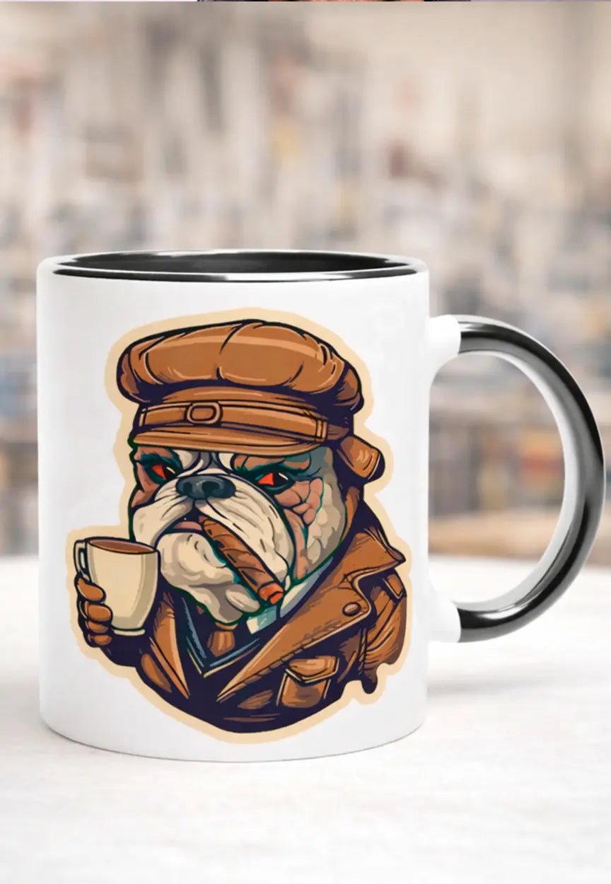 Bulldog Kaffee Kaffeetasse | Lustiger Keramikbecher mit Hund Motiv – Keramiktasse for everyday use | AZIKX