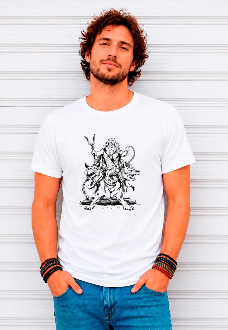 Cerberus Hades Mythologie T-Shirt | Dreiköpfiger Höllenhund der Unterwelt Design – Print Material for everyday use | AZIKX