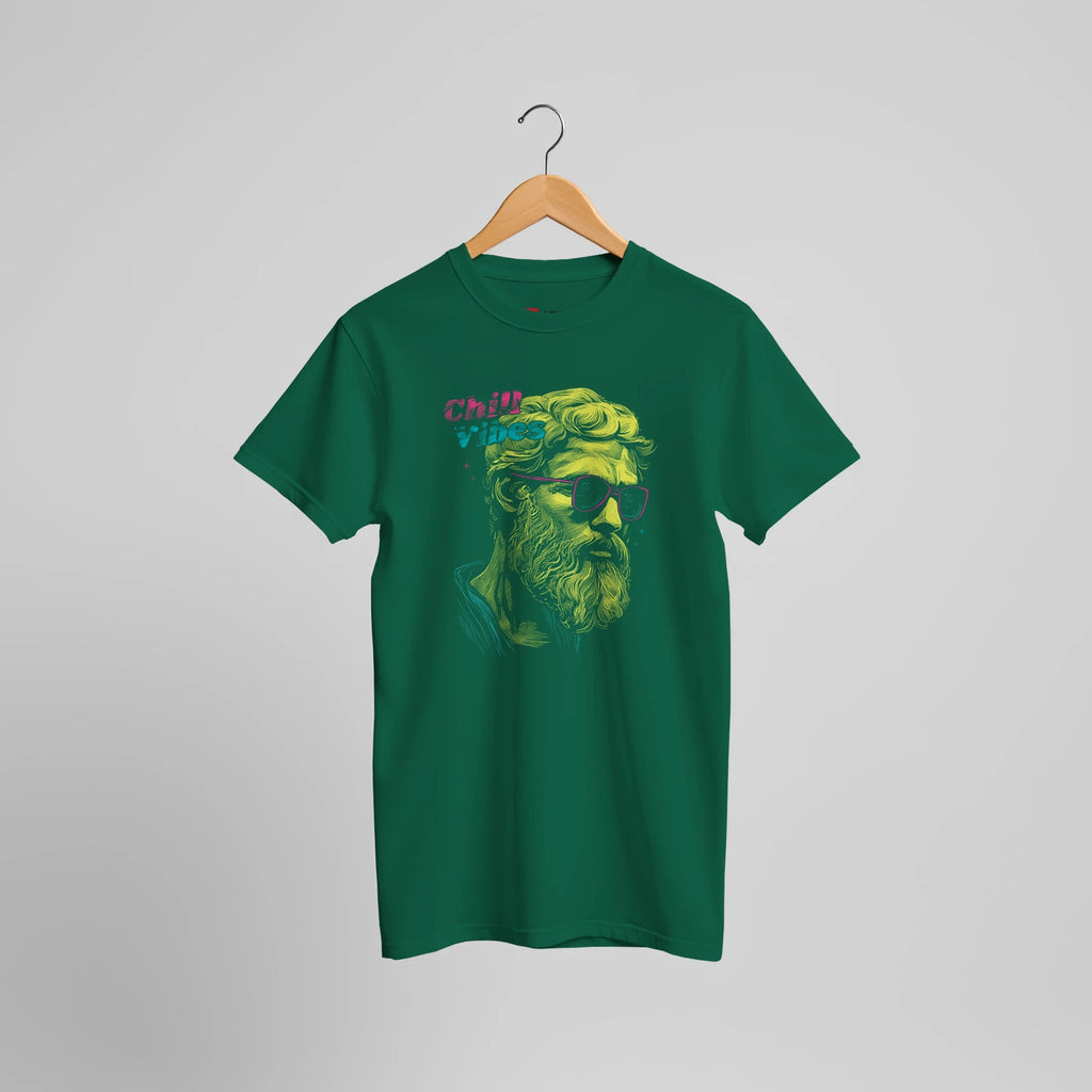 Chill Vibes Philosophen T-Shirt | Bunte Retro Kunst mit Sonnenbrille Design – T-Shirt for everyday use | AZIKX