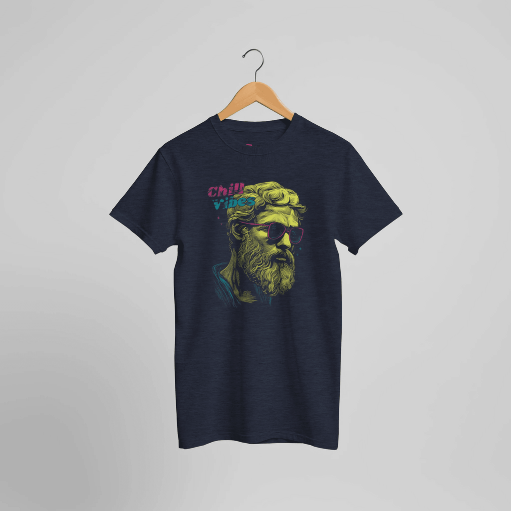 Chill Vibes Philosophen T-Shirt | Bunte Retro Kunst mit Sonnenbrille Design – T-Shirt for everyday use | AZIKX