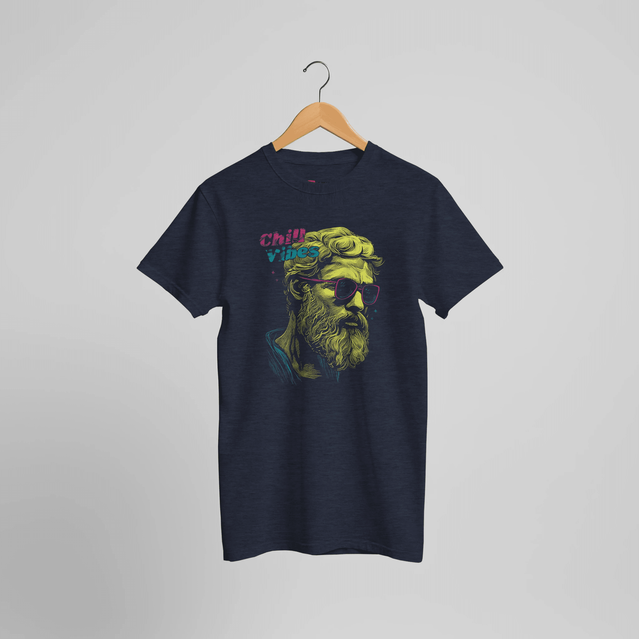 Chill Vibes Philosophen T-Shirt | Bunte Retro Kunst mit Sonnenbrille Design – T-Shirt for everyday use | AZIKX