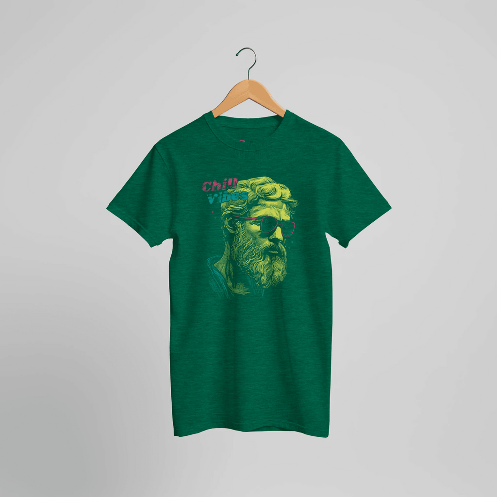 Chill Vibes Philosophen T-Shirt | Bunte Retro Kunst mit Sonnenbrille Design – T-Shirt for everyday use | AZIKX