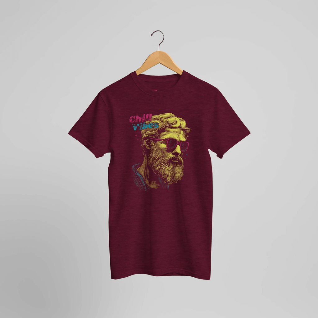 Chill Vibes Philosophen T-Shirt | Bunte Retro Kunst mit Sonnenbrille Design – T-Shirt for everyday use | AZIKX