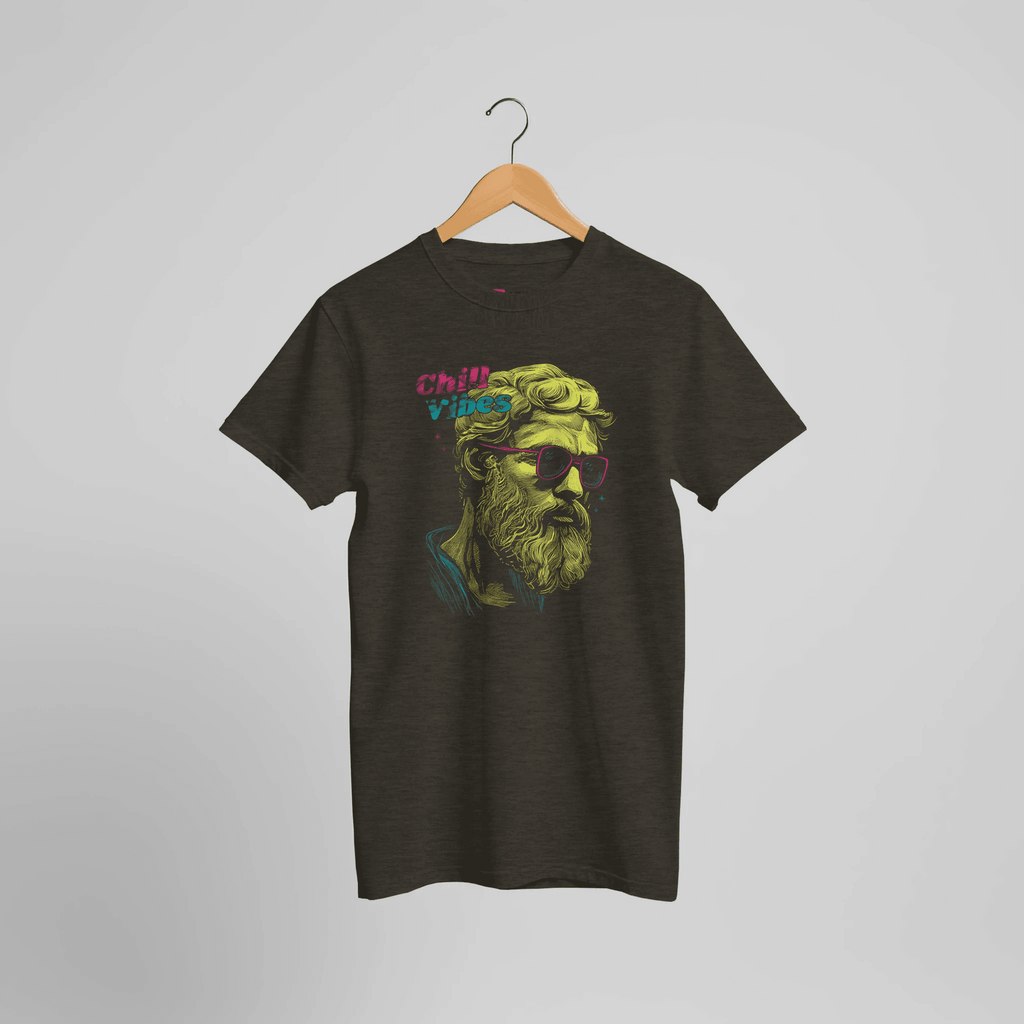 Chill Vibes Philosophen T-Shirt | Bunte Retro Kunst mit Sonnenbrille Design – T-Shirt for everyday use | AZIKX