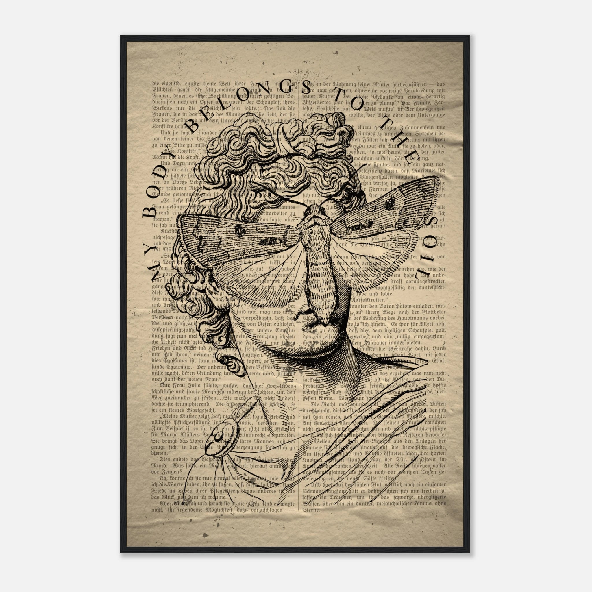 Classic Art Portrait Poster mit Holzrahmen | Vintage Kunst Wandbild – Poster for everyday use | azikx.store