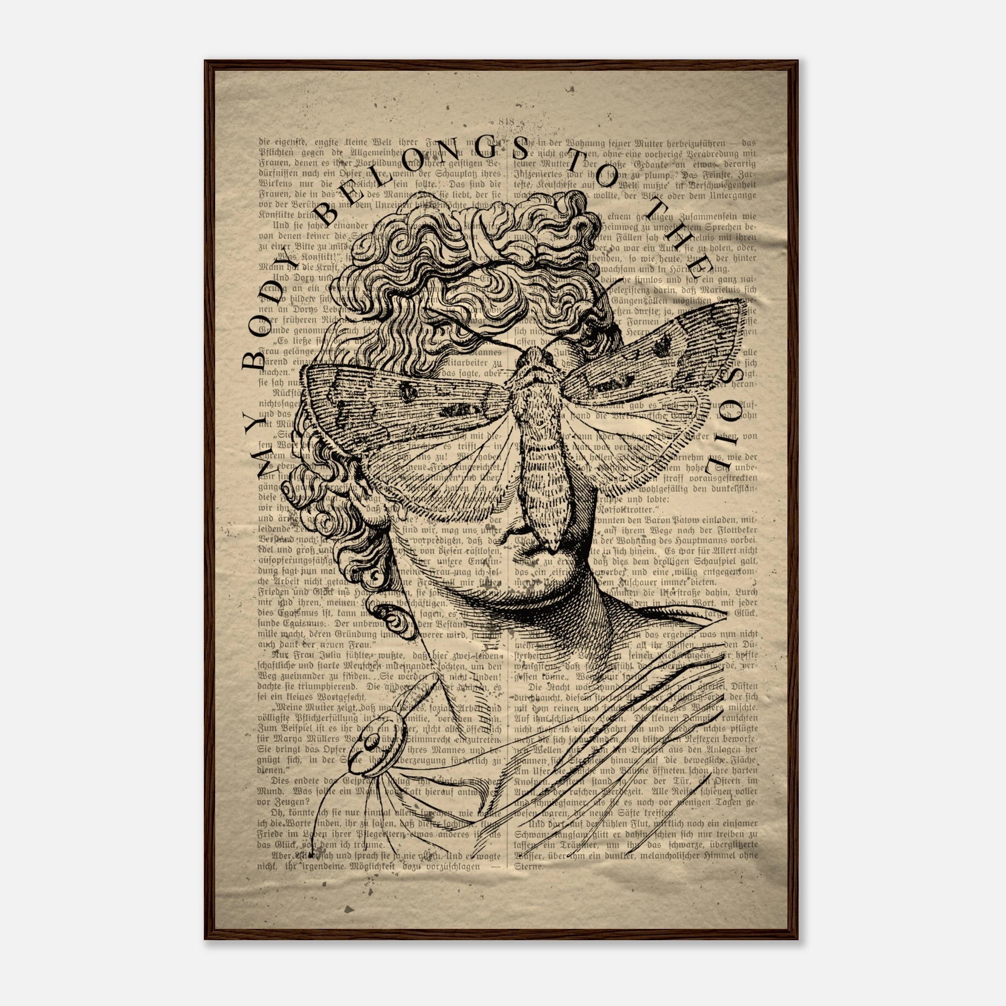 Classic Art Portrait Poster mit Holzrahmen | Vintage Kunst Wandbild – Poster for everyday use | azikx.store