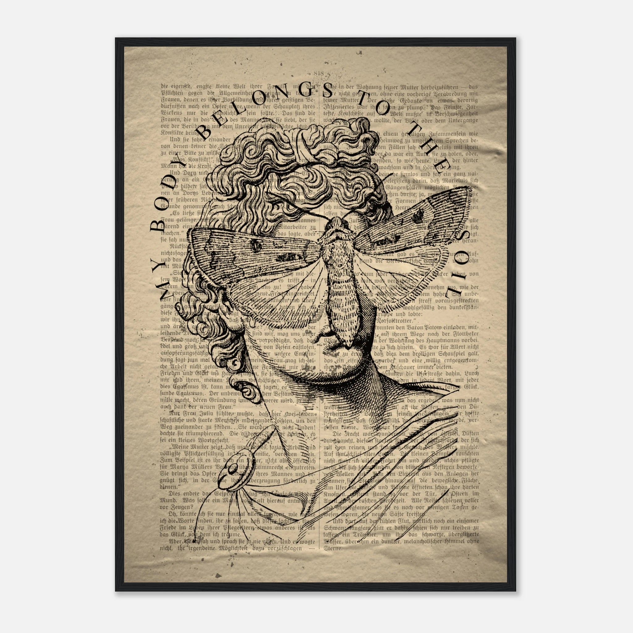 Classic Art Portrait Poster mit Holzrahmen | Vintage Kunst Wandbild – Poster for everyday use | azikx.store