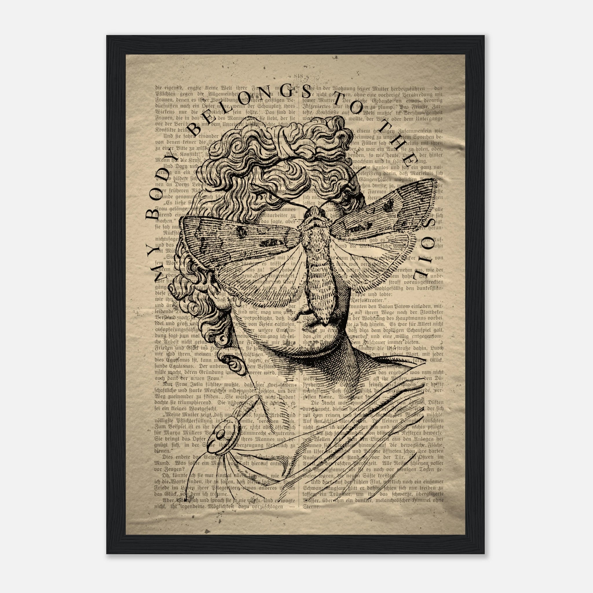 Classic Art Portrait Poster mit Holzrahmen | Vintage Kunst Wandbild – Poster for everyday use | azikx.store