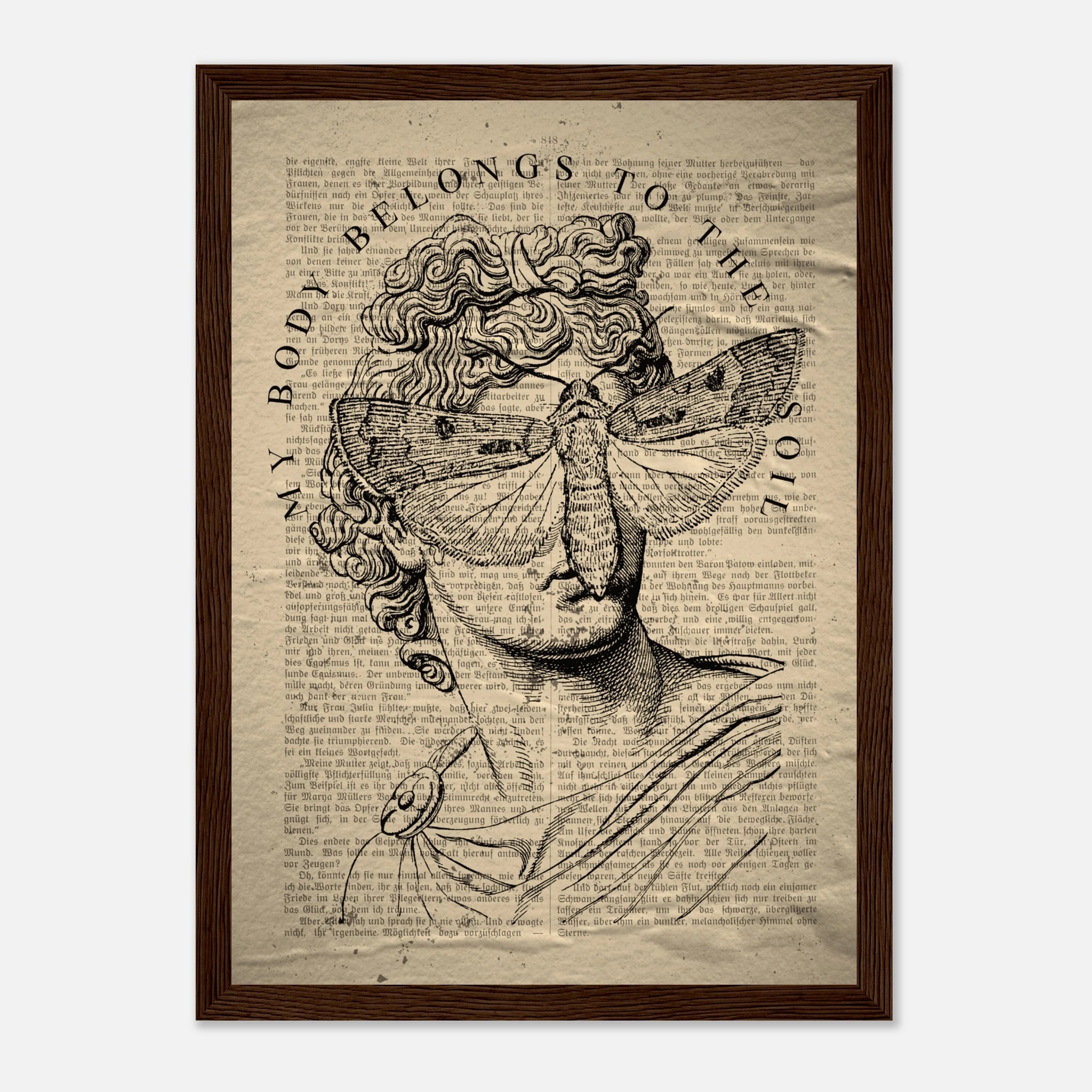 Classic Art Portrait Poster mit Holzrahmen | Vintage Kunst Wandbild – Poster for everyday use | azikx.store