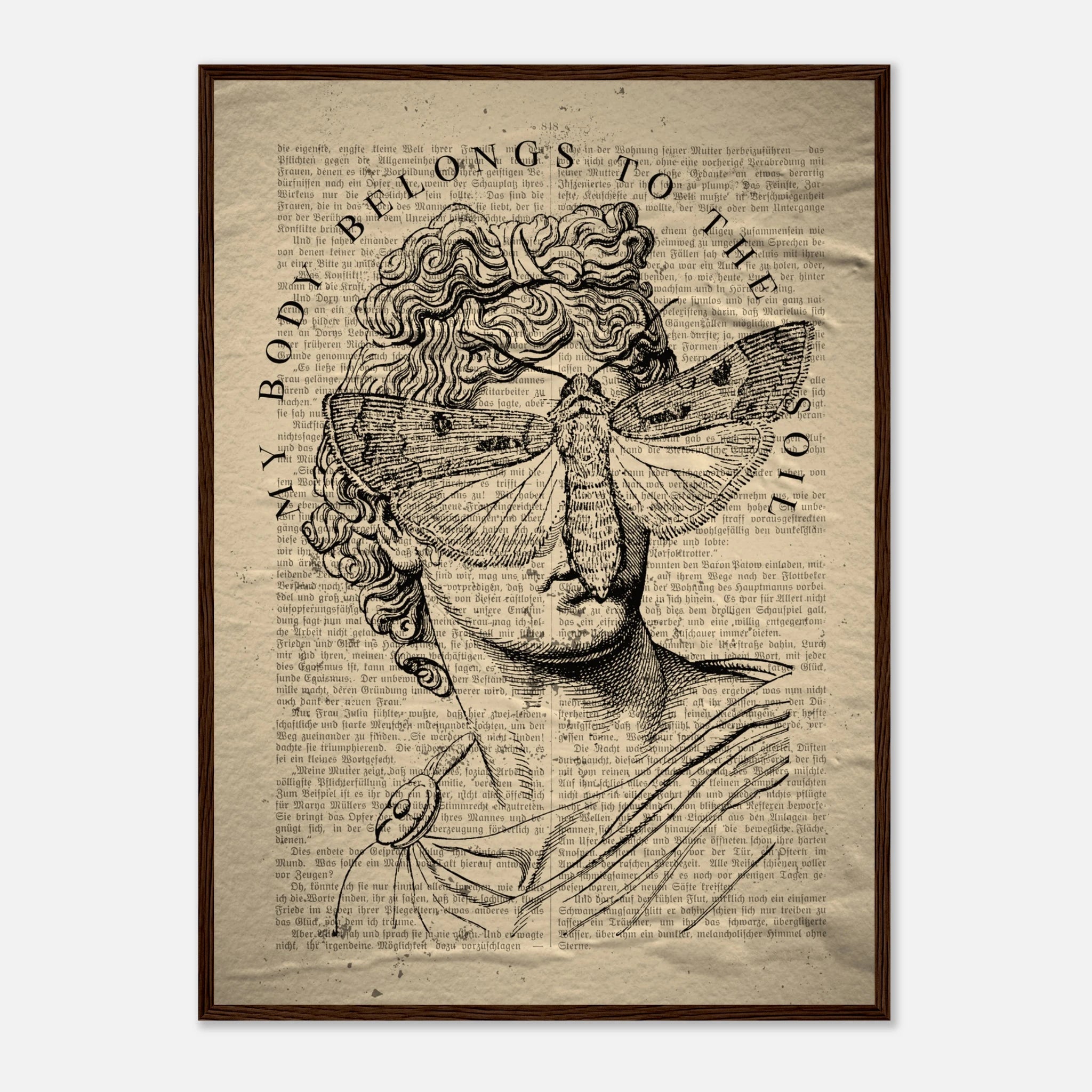 Classic Art Portrait Poster mit Holzrahmen | Vintage Kunst Wandbild – Poster for everyday use | azikx.store
