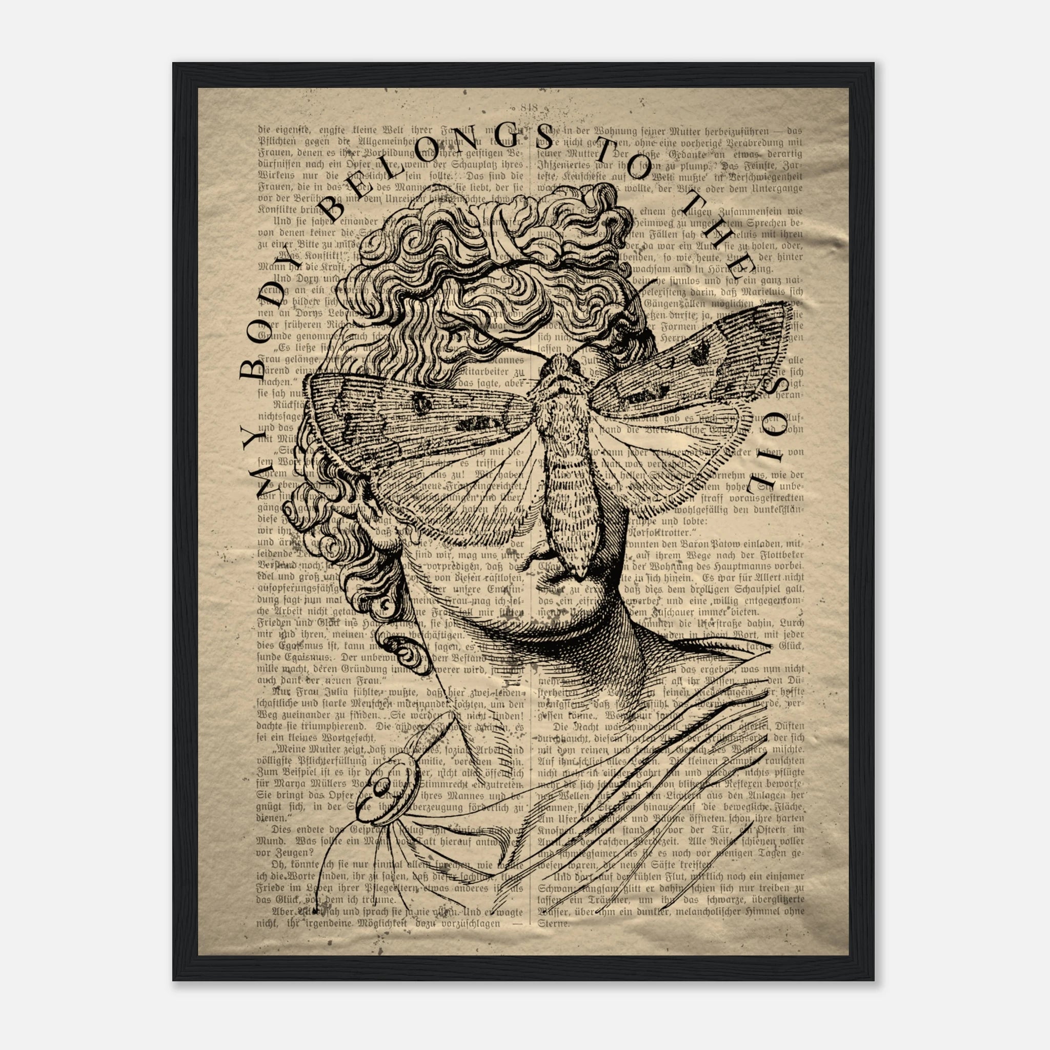 Classic Art Portrait Poster mit Holzrahmen | Vintage Kunst Wandbild – Poster for everyday use | azikx.store