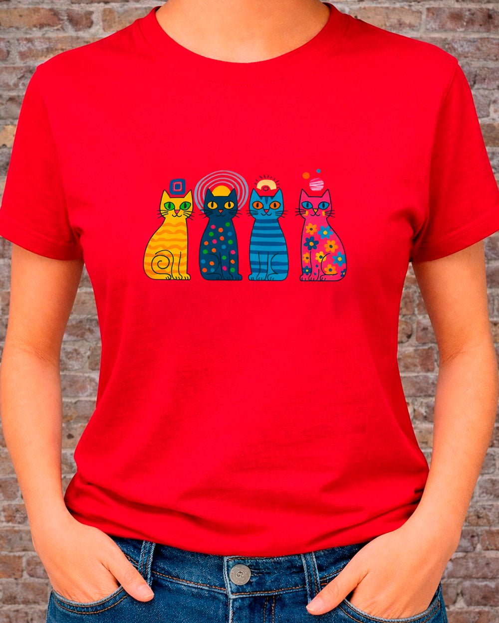 Colorful Cats T-Shirt | Cute Art for Cat Lovers – Print Material for everyday use | AZIKX.STORE