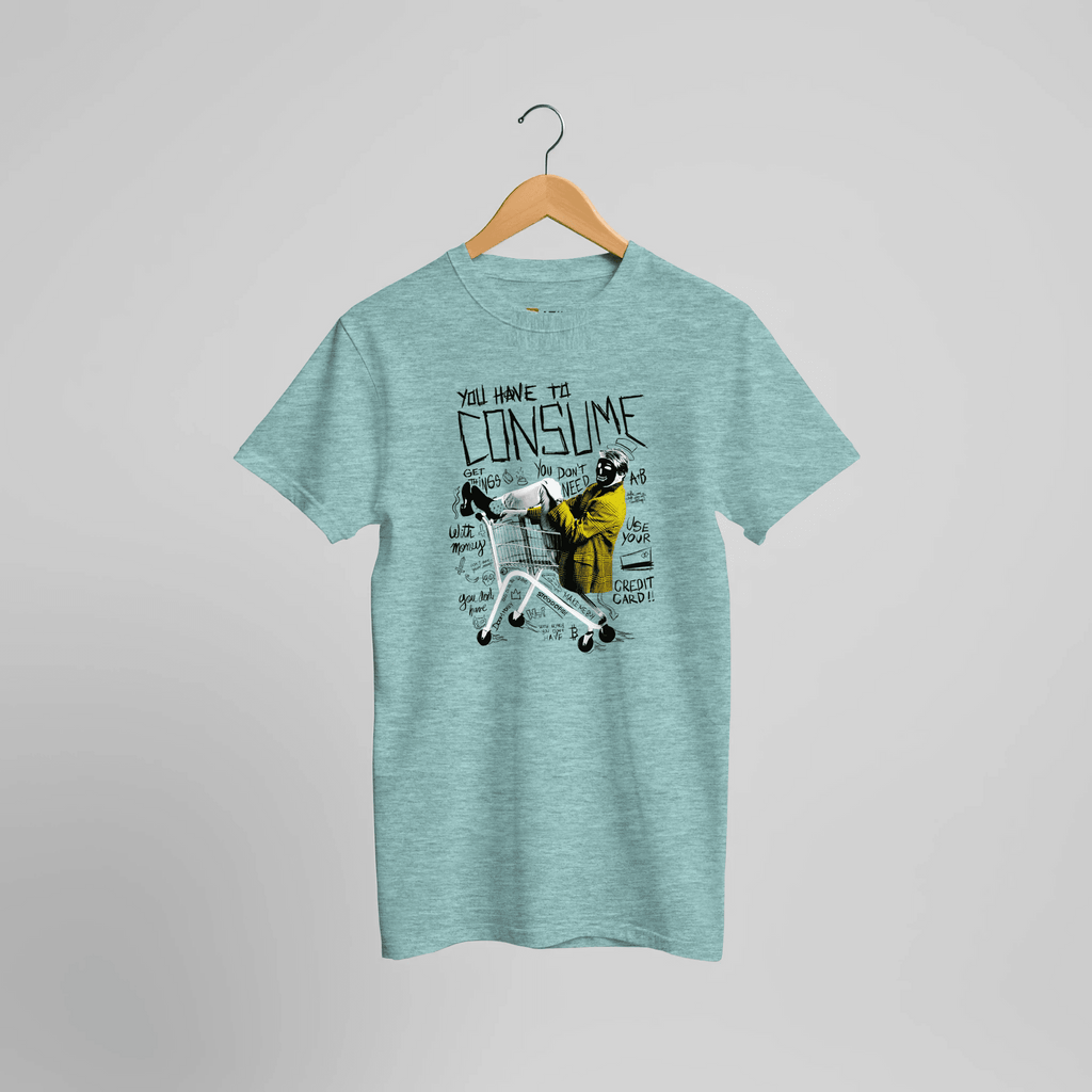 Consumer Chaos Streetwear T-Shirt | Provokantes Shopping Cart Punk Design – Print Material for everyday use | AZIKX
