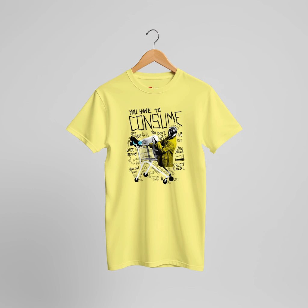 Consumer Chaos Streetwear T-Shirt | Provokantes Shopping Cart Punk Design – Print Material for everyday use | AZIKX