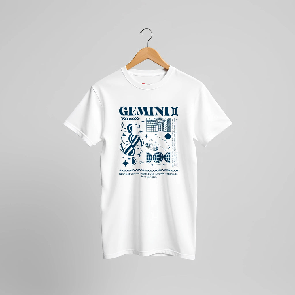 Cosmic Gemini Retro T-Shirt | Sternzeichen Zwillinge Vintage Universum Design – T-Shirt for everyday use | AZIKX