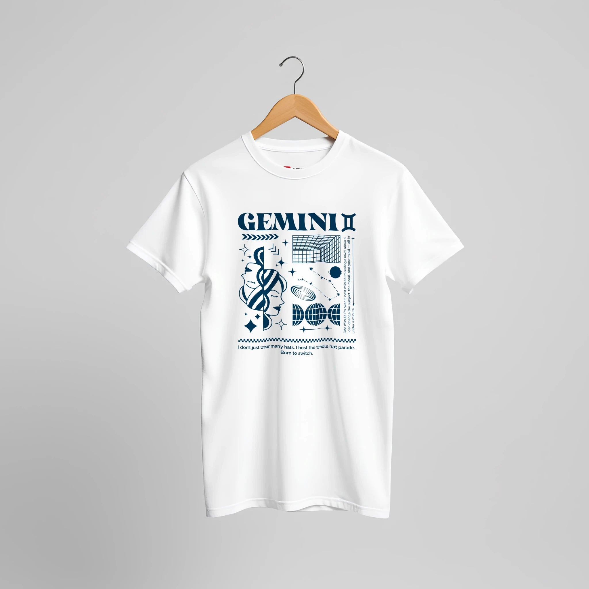 Cosmic Gemini Retro T-Shirt | Sternzeichen Zwillinge Vintage Universum Design – T-Shirt for everyday use | AZIKX