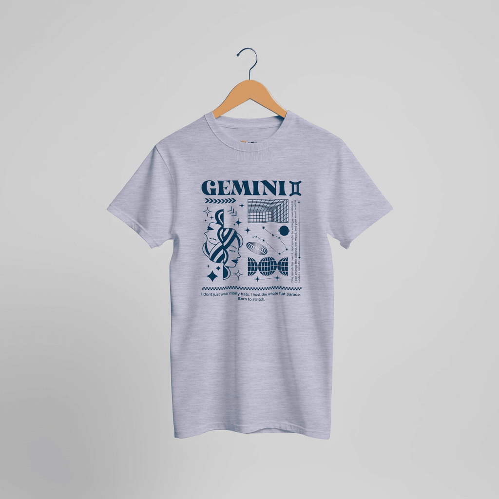 Cosmic Gemini Retro T-Shirt | Sternzeichen Zwillinge Vintage Universum Design – T-Shirt for everyday use | AZIKX
