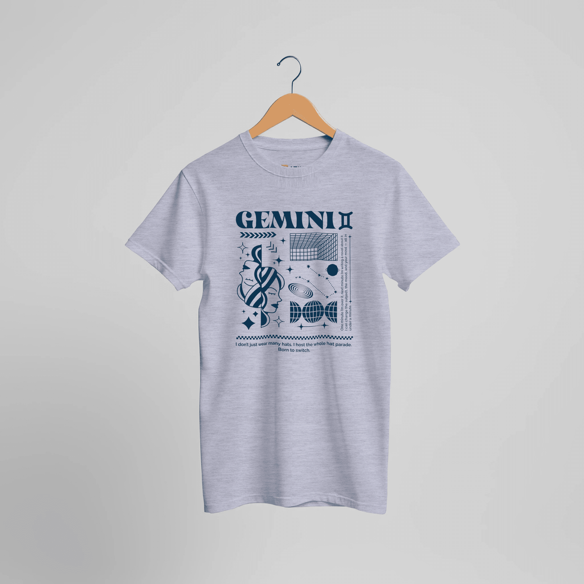 Cosmic Gemini Retro T-Shirt | Sternzeichen Zwillinge Vintage Universum Design – T-Shirt for everyday use | AZIKX