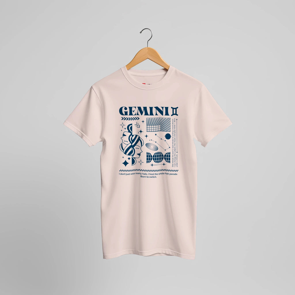 Cosmic Gemini Retro T-Shirt | Sternzeichen Zwillinge Vintage Universum Design – T-Shirt for everyday use | AZIKX