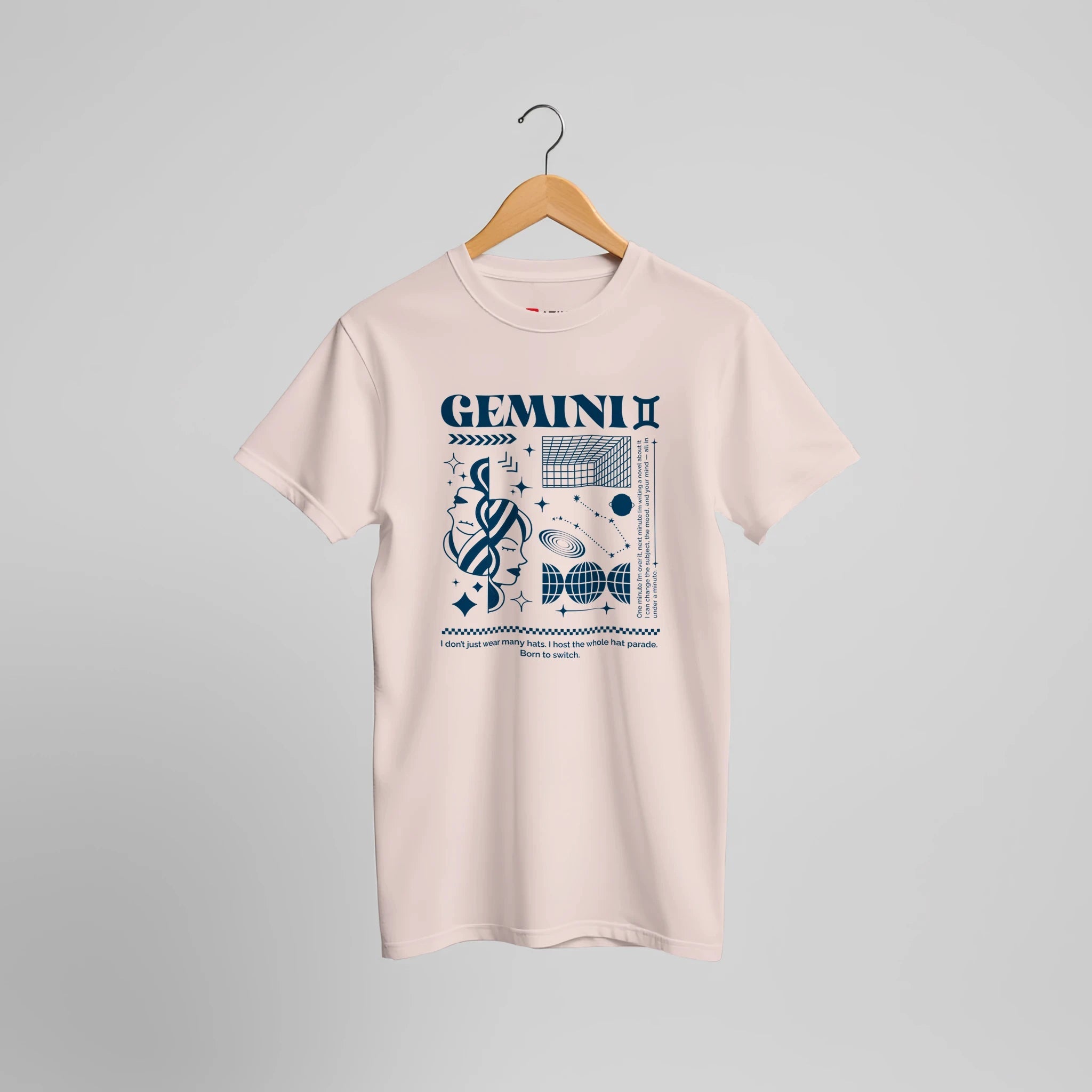 Cosmic Gemini Retro T-Shirt | Sternzeichen Zwillinge Vintage Universum Design – T-Shirt for everyday use | AZIKX