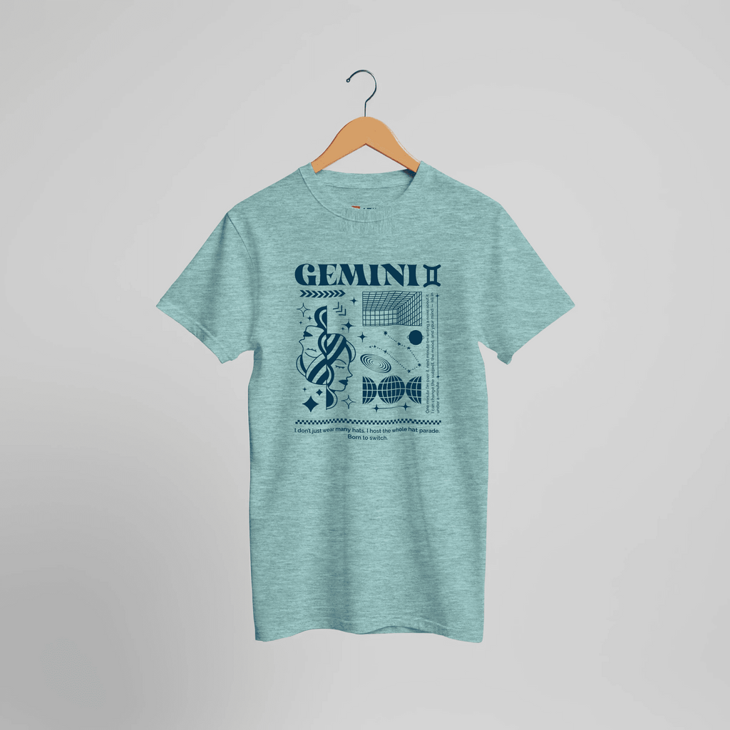Cosmic Gemini Retro T-Shirt | Sternzeichen Zwillinge Vintage Universum Design – T-Shirt for everyday use | AZIKX
