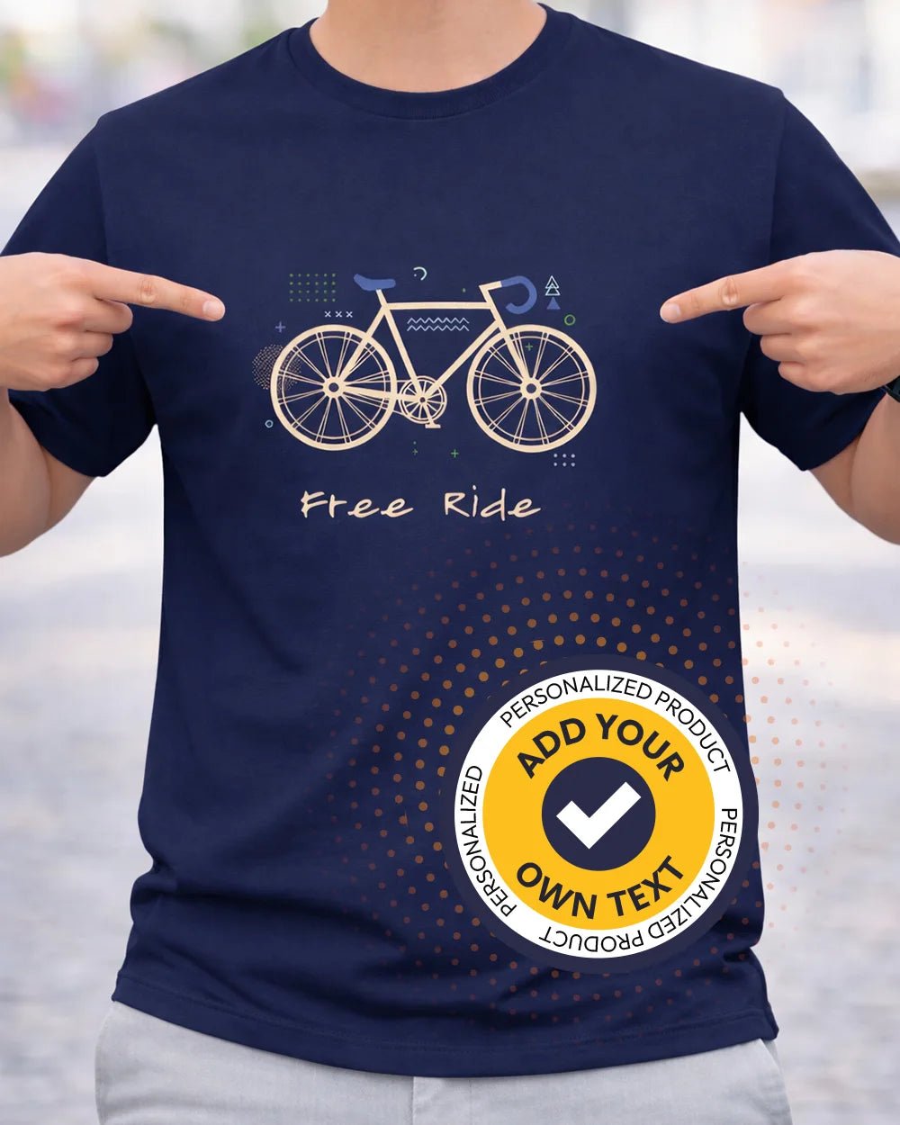 Custom Free Ride Bicycle T-Shirt | Personalized Cycling Tee with Your Text – Print Material for everyday use | AZIKX.STORE